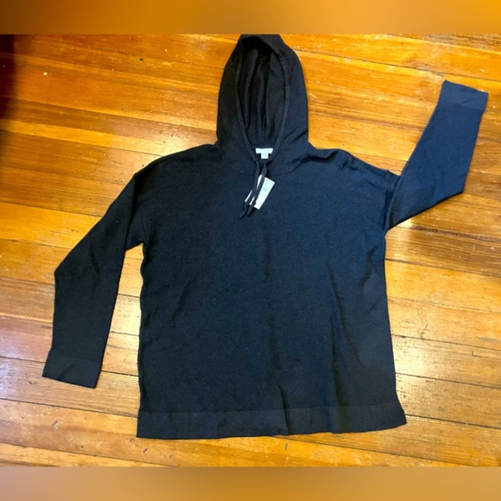 NWT J. Jill Dark Grey Tunic Hoodie, Size Medium